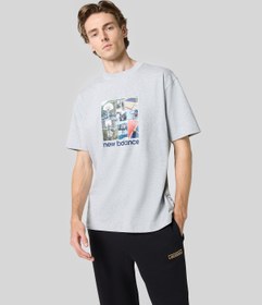 Resim New Balance Hoops Graphic T-Shirt - Gri / 