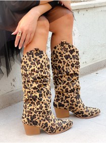 Resim irmona Terry Tüylü Leopar Körüklü Dallas Çizme 