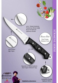 Resim Sürmene Serisi Mutfak Bıçak Seti Et Ekmek Sebze Salata Bıçağı 3 Lü Set Siyah Mft-132 Siyah 