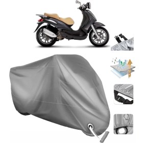 Resim Coverplus Piaggio Beverly 250 Vinleks Motor Brandası (Bağlantı, Kilit Uyumlu) 