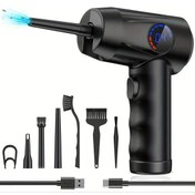 Resim Honeybeeshop Usb-c Şarjlı 51000 Rpm Yüksek Hızlı Elektrikli Klavye Temizleyici 4 Hız Ayarı Led Lcd Ekran Siyah 