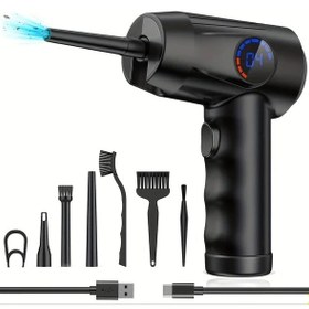 Resim Honeybeeshop Usb-c Şarjlı 51000 Rpm Yüksek Hızlı Elektrikli Klavye Temizleyici 4 Hız Ayarı Led Lcd Ekran Siyah 