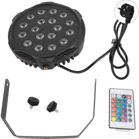 Resim LED Sahne Işığı 18 x 3W Sesle Etkinleştirilen 2 Çalışma Modu Rgb Par Can Işık Performans Parti Düğün Kulübü Için Ab Fişi 100 Ila 240V (Yurt Dışından) 