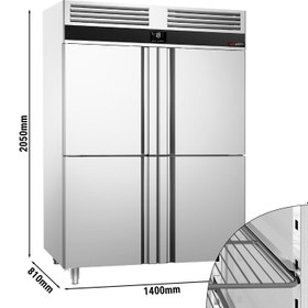 Resim Derin Dondurucu - GN 2/1 - 1400 Lt. - 4 Paslanmaz Çelik Yarım Kapılı 