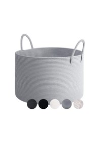 Resim Mavaux Clover Özel Pamuklu Saplı Jüt Battaniye Sepeti Hasır Oyuncak Sepeti Jüt Çamaşır Sepeti 40-30 Gri 