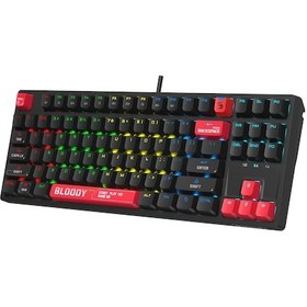 Resim Bloody S87 Mekanik Kırmızı Switch RGB Anti-Ghosting Kablolu Klavye 