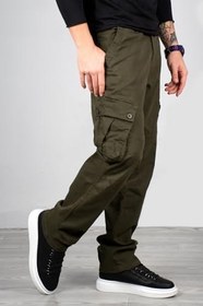 Resim DeepSEA Geniş Kesim Gabardin Kargo Pantolon - Likralı Outdoor Stil Çok Cepli Erkek Pantolon 1705421 
