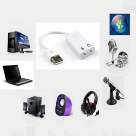 Resim Harici Kablolu 7.1 USB Ses Kartı 3.5mm Mikrofon Çevirici Dönüştürücü Adaptör 