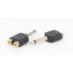 Resim ATAELEKTRONİK 5 Adet 2xrca Dişi Jak Ses Konnektörüne - 6.35mm Erkek Fiş Mono Çevirici 