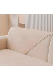 Resim MER HOME Teddy Kıvırcık Peluş Kolçak ( 1adet ) 70x 70cm Ölçü (Ekru) 