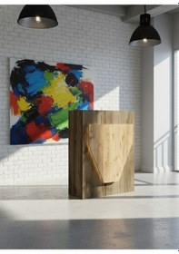 Resim Resital Ledli Karşılama Bankosu G-90 Cm Ofis Kasa Resepsiyon Masası Banko-001-2-6 