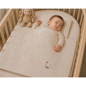 Resim belpa Kuğu Concept Triko Bebek Battaniyesi %100 Pamuklu,Sepet Örgü Desenli,Kız Bebek Erkek Bebek Battaniyesi,Kalın Triko Bebek Battaniyesi 