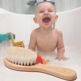 Resim Keçi Kılı Organik Bebek Banyo Tarağı 