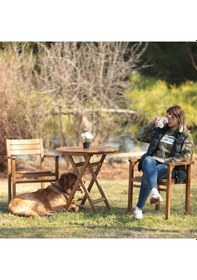 Resim Manavgat Ahşap Bahçe Balkon Seti: 90Lık Masa + 2 Sandalye (548701068) 