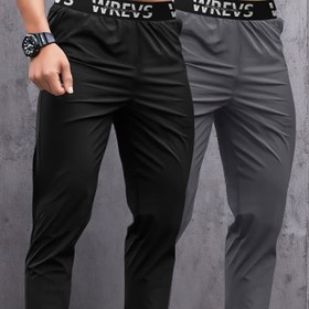 Resim İlkbahar ve Sonbahar için 2 adet Erkek Uzun Pantolon, Yeni Esnek Dokuma Bandı Bel Bandı, Rahat Ev, Spor ve Fitness Pantolonu, İnce Nefes Alabilir, Hızlı Kuruyan ve Zayıflatan Pantolon 