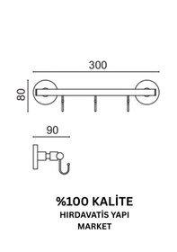 Resim Çelik Banyo Paslanmaz Pirinç Flora 3 Lü Askılık Gri 