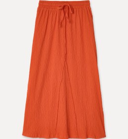 Resim Mudo Kadın Kırmızı Loose Fit Beli Bağlamalı Midi Etek 