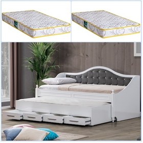 Resim Yavrulu Yatak, Eymen Antrasit Gri Yavrulu Karyola+2 Comfort Yatak 