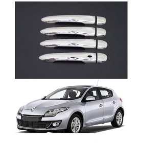 Resim Renault Megane 3 Hb Sensörlü Kapı Kolu 8 Parça Paslanmaz Çelik K 