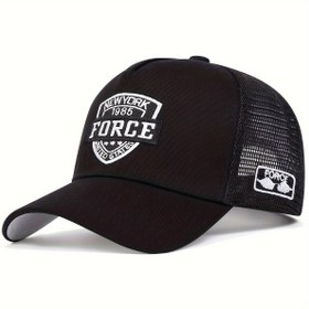Resim NEW YORK FORCE 1985 Beyzbol Şapkası Ağlı Nefes Alabilen Unisex Kamyoncu Şapkası Hafif Ayarlanabilir Güneş Şapkaları Kadınlar ve Erkekler için 