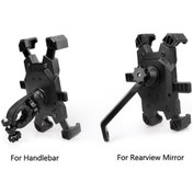 Resim Dancemonkey 360 Dönebilen Hızlı Kilitlemeli Motosiklet Telefon Tutucu - Siyah, 3.5-6.8 İnç Siyah 