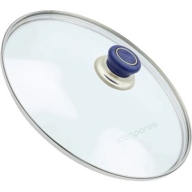 Resim Parmis Tencere Sahan Tava Cam Kapağı Kapak 14 cm Lacivert Tutma Tepesi 