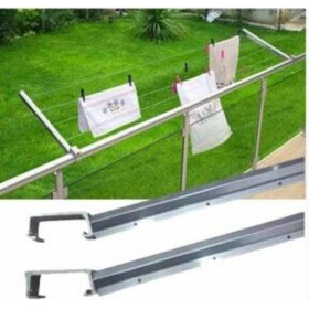 Resim UltraNova Alüminyum Balkon Çamaşır Askılığı ve Kurutmalık, Gri Renkli, Hediye Çamaşır İpi 