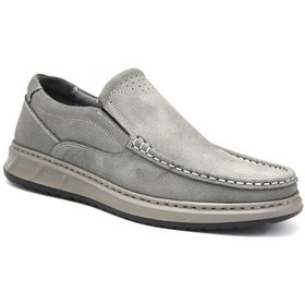 Resim Kindep Showmen Hakiki Deri Mokosen Poli Hafif Taban Günlük Erkek Comfort Ayakkabı Gri Gri 