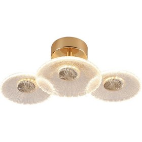 Resim Darra 3'lü Gold Plafonyer 3 Renkli Kristal Led Avize Gold - Bakır - Siyah 