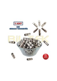 Resim Rg6 Sıkmalı F Konnektör - 5 Adet 