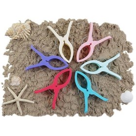 Resim Tam 12 Adet Set Xl Büyük Mandal Plaj Havlusu Şezlong Sabitleyici 