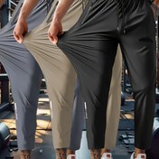 Resim Erkek Yüksek Esneklik Fitness Pantolonu - 3 Renk, Çabuk Kuruyan, Rahat Antrenman Pantolonu Bağcıklı Bel ve Cepli 