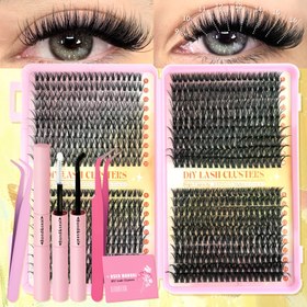 Resim 800 adet 30D 40D 50D 60D / 200 adet Wispy 80D Kendinden Yapışkanlı Takma Kirpik Seti, Doğal, Yoğun, Ekstra Kalın, Farklı Makyaj Stilleri 9-16mm Karışık, Başlangıç için Kirpik Yapıştırıcısı ve Cımbız ile, Şık Hediye Seti 
