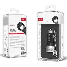 Resim Usb Ve Type-c Girişli Yüksek Hızlı Şarj Başlığı Araba Araç İçi Led Işıklı Çakmaklık Şarj Adaptörü 