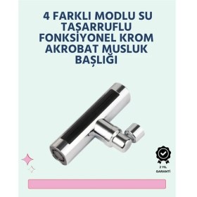 Resim Krom Kaplamalı Çok Fonksiyonlu Musluk Başlığı | Paslanmaz Malzeme 