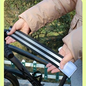 Resim 2 Adet Yansıtıcı Şeritli Bisiklet Bacak Kayışları - Gece Koşusu, Dağ ve Karayolu Kullanımı için Uyarı Ekipman Aksesuarları 