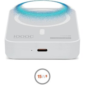 Resim 15W Poco F5 Pro Ileuyumlu Magsafe Destekli Beyaz Powerbank- Stand 10000MAH TXM10 