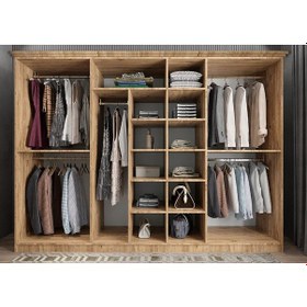 Resim Datça Membran 7 Kapaklı Gardırop Montaj Dahil Çam Beyaz 280 Cm 