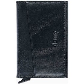 Resim Damy Hakiki Deri Unisex Mekanizmalı Kartlık 611Cr - Siyah Siyah 