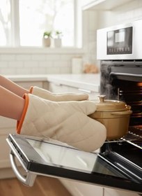 Resim 2'li Termo Fırın Eldiveni – Isıya Dayanıklı Uzun Mutfak Eldiveni | Kalın & Güvenli Koruma 