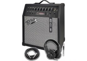 Resim MGA-50HD Elektro Gitar Amfisi 50 Watt USB Bluetooth Şarjlı 4 Girişli (Kulaklık ve Kablo Dahil) 