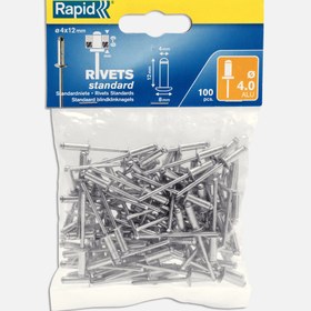 Resim Rapid Perçin 4X12 mm Alu Poşet 100 Adet 