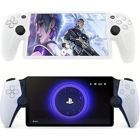 Resim Cloud011 Sony Playstation Portal İçin Beyaz Parmak İzi Ve Çizilmeye Dayanıklı Şok Emici Silikon Kılıf 