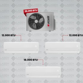 Resim Arçelik 1+3 Multi Sistem Klima / 36100 Md Pro Dış Ünite ( 2 Adet 12 Btu Beyaz + 18 Btu Beyaz Iç Üniteler ) 