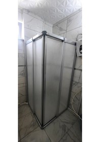 Resim Girayduşakabin 80x100 Parlak Profil Mika Köşe Girişli Kabin Gümüş 