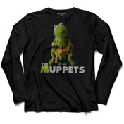 Resim Kendim Seçtim The Muppets Kaplumbağa Kermit Uzun Kollu Tişört Baskılı Çocuk T-shirt 