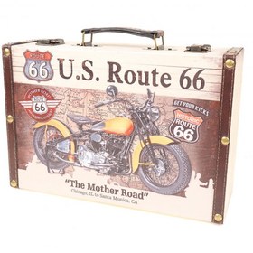 Resim AHŞAP U.S ROUTE 66 TASARIM MENTEŞE KAPAKLI RETRO KUTU NO:1 