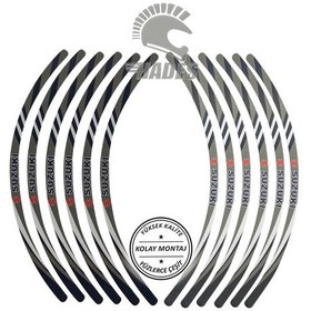 Resim Hades Motosiklet Aksesuarları Suzuki Dijital Jant Şeridi Gri 