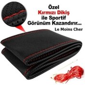 Resim Dacia Dokker Kırmızı Direksiyon Kılıfı Dikmeli Delikli Model 