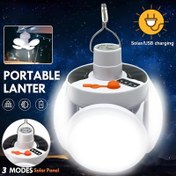 Resim MACROCOSM Taşınabilir Güneş Kamp Lambası - Şarj Edilebilir LED Açık Çadır Işığı Asma saç tokası ile Katlanabilir Tasarım, 3 Mod, Lityum Pil, Balıkçılık ve Kamp için İdeal, Kamp Ekipmanı | Modern Lamba Tasarımı | Dayanıklı Plastik 
